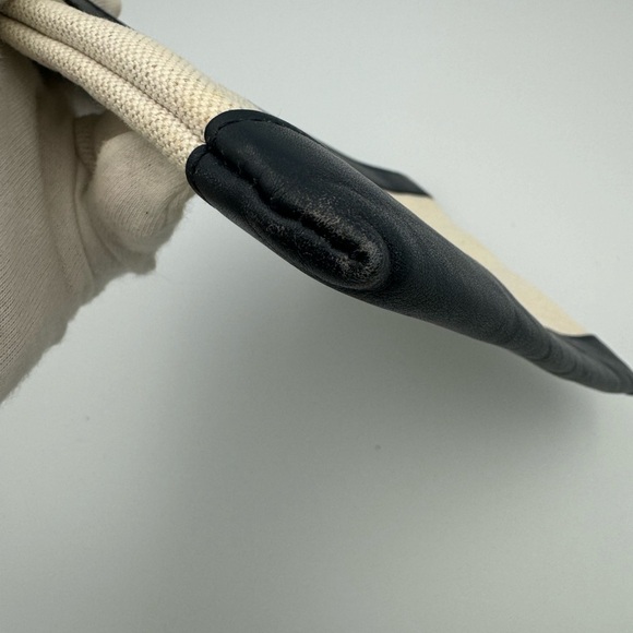 100% Authentic Balenciaga Paris Canvas, Navy Blue Leather Clutch Bag - Picture 3 of 8